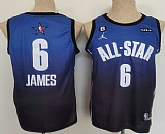 Men's Los Angeles Lakers #6 LeBron James Navy Blue 2022 All Star 6 Patch Icon Sponsor Swingman Jersey,baseball caps,new era cap wholesale,wholesale hats